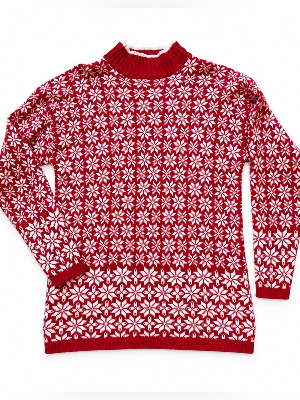 Vintage GAP Medium Scandinavian fair isle soft knit mock classic cozy sweater
